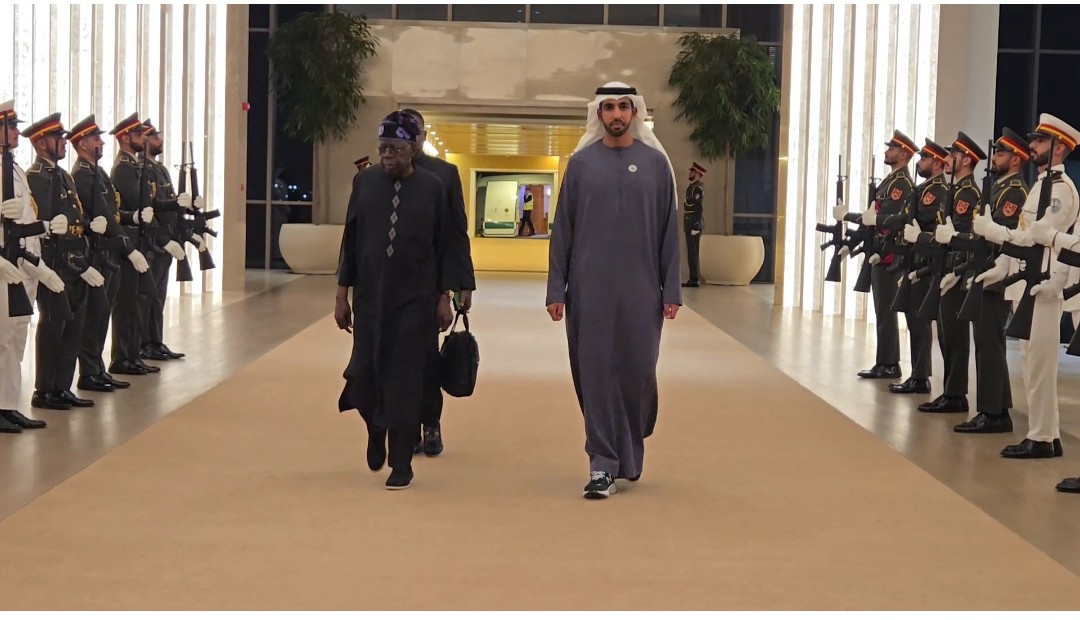Tinubu Lands in Abu Dhabi for Global Sustainability Summit